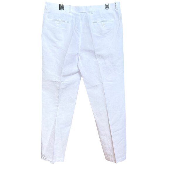 Mens White Flat Front Linen-Blend Casual Pants 34x30 INC International Concepts - Picture 4 of 8